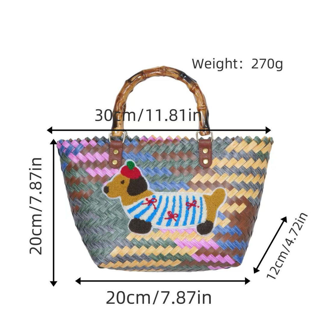 Braided tote bag with ergonomic handles Kalsten