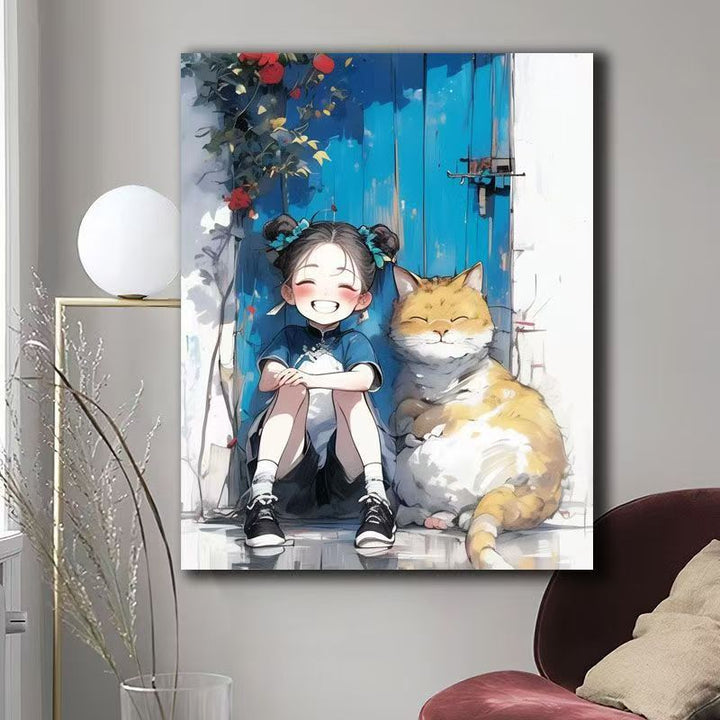Illustrated Cat-Themed Wall Art Kalsten