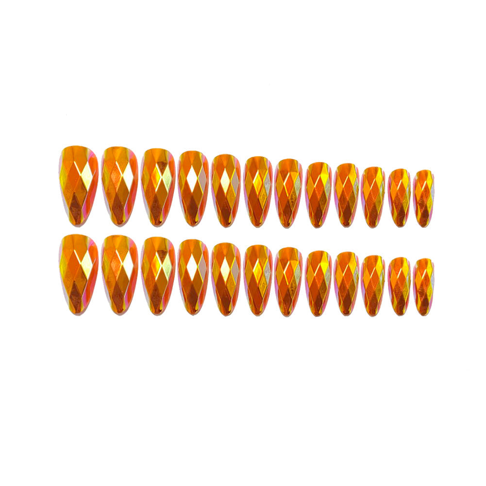 Shiny artificial nails with multifaceted design Kalsten
