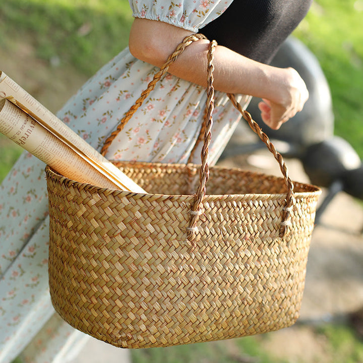 Handcrafted Woven Storage Tote Kalsten