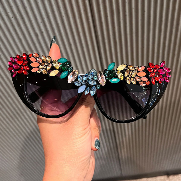 Women Cat-Eye Sunglasses with Luxurious Crystal Decoration Kalsten