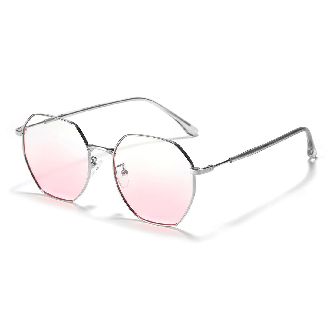 Women fashionable octagonal sunglasses with trendy metal frame Kalsten