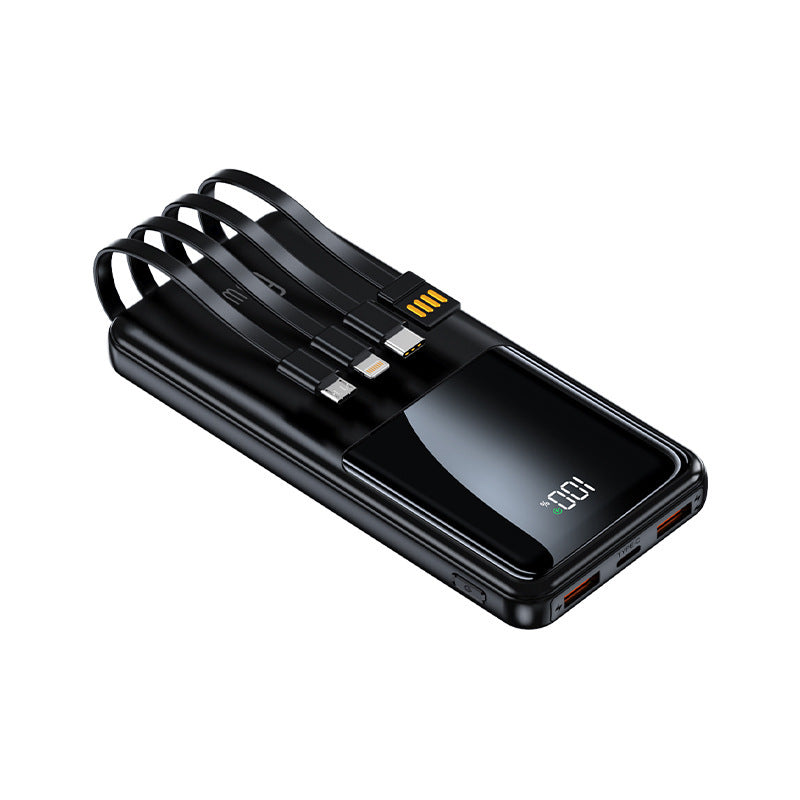 Portable power bank with integrated charging cables and LED battery status indicator Kalsten