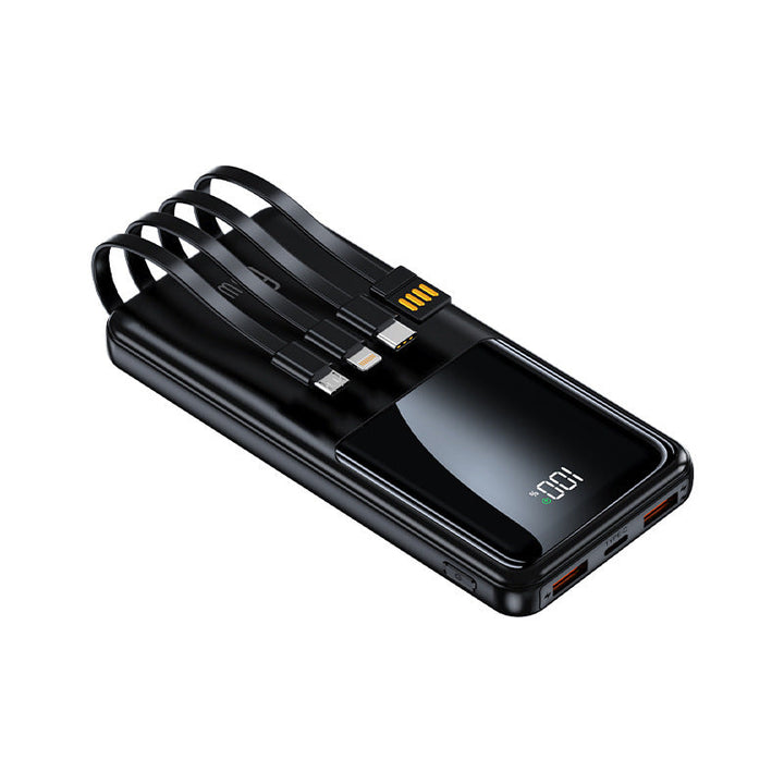 Portable power bank with integrated charging cables and LED battery status indicator Kalsten