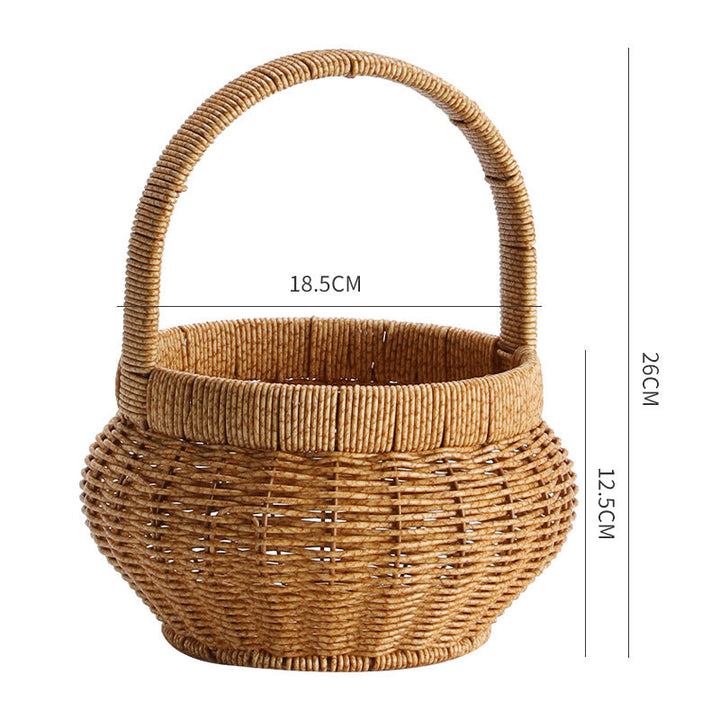 Unisex Handwoven Shopping Basket with Practical Handle Kalsten