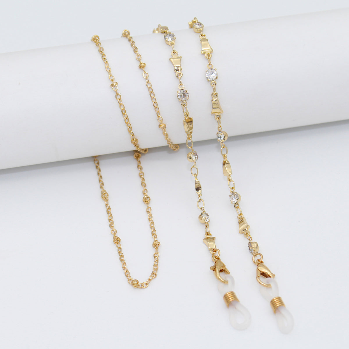 Luxe Crystal-Embellished Eyewear Chain Acalora