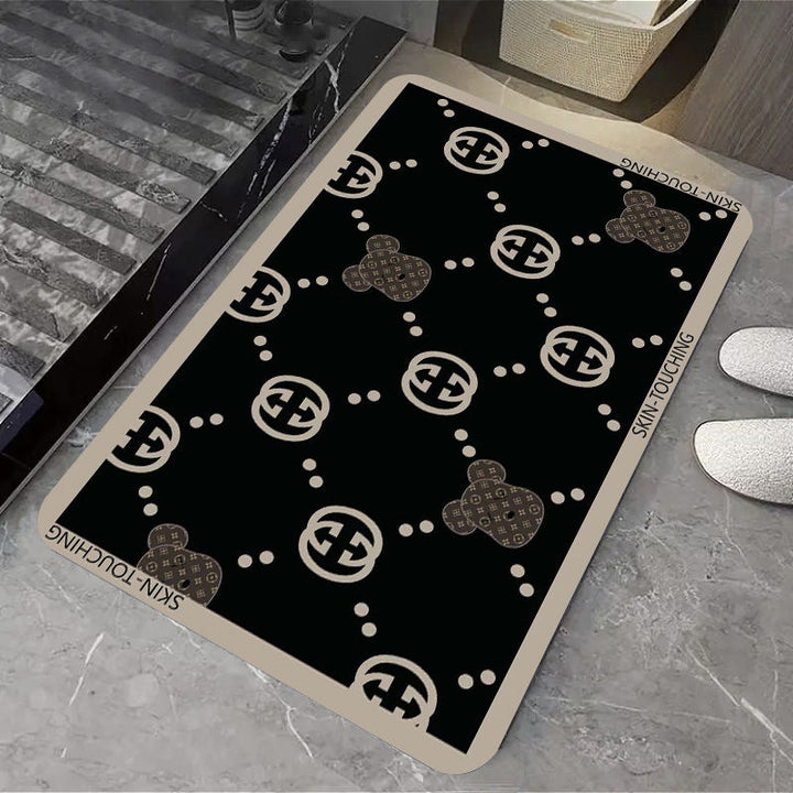 Cozy Cartoon-Printed Bath Mat