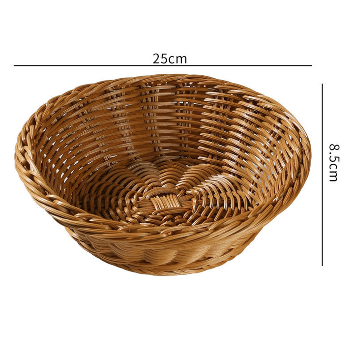 Handcrafted Round Wicker Serving Bowl Kalsten