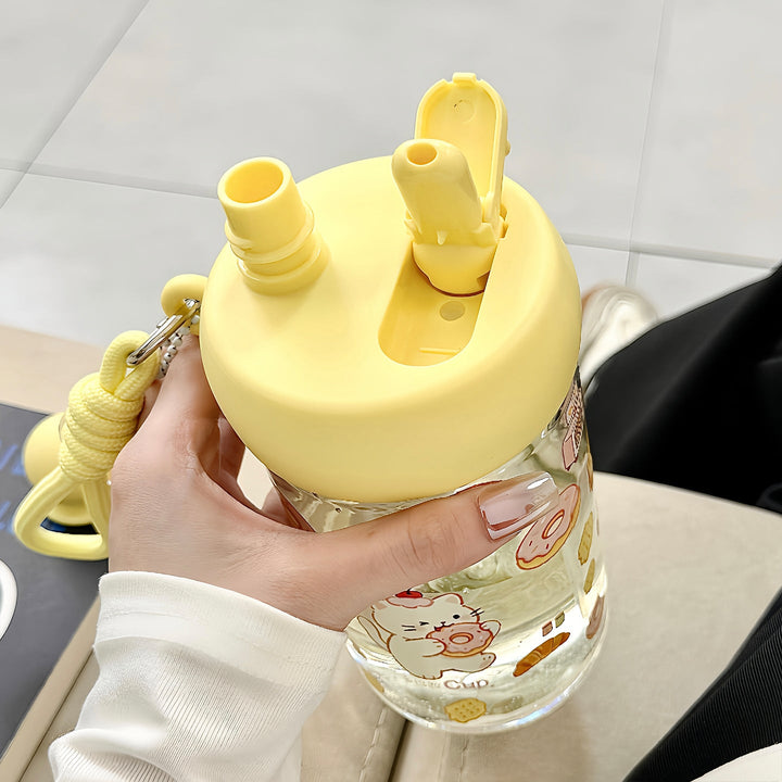 Women's water bottle with integrated animal motif and practical carrying handle Kalsten