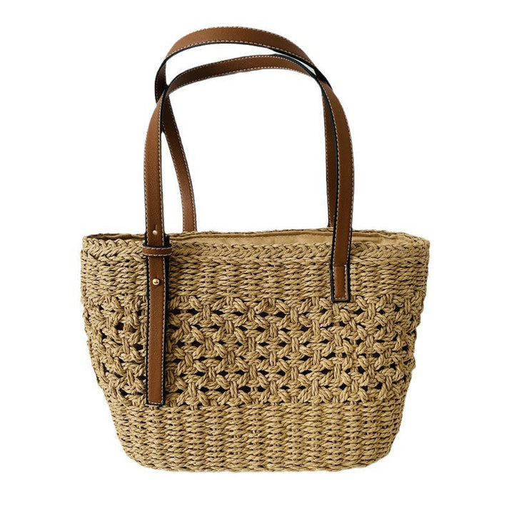 Handcrafted beach bag with high-quality leather handles Kalsten