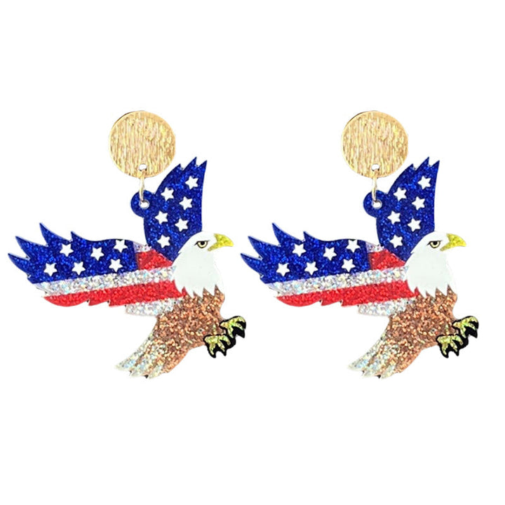 Women's shimmering statement earrings with star and fireworks design made of acrylic Kalsten