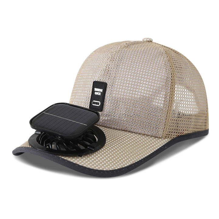 solar-powered mesh baseball cap with removable front fan Kalsten