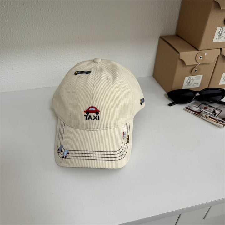 Men's Corduroy Taxi Embroidered Baseball Cap Kalsten