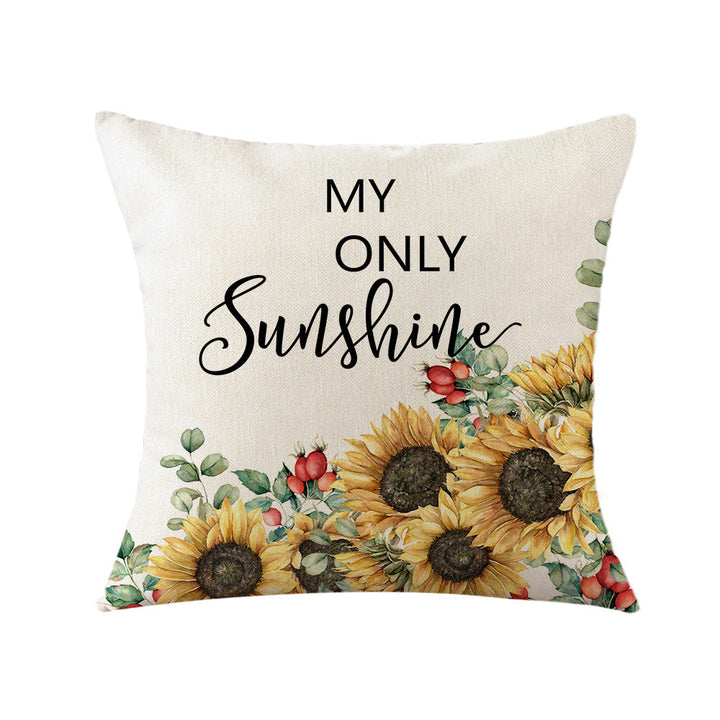 Women's Cushion Cover with Sunflower Pattern Kalsten