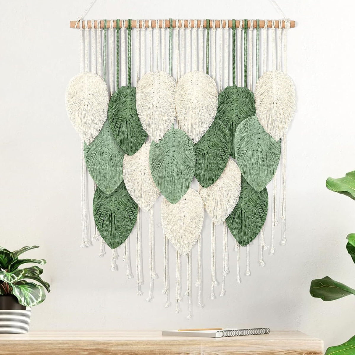 Macrame Leaf Wall Hanging Tapestry Acalora