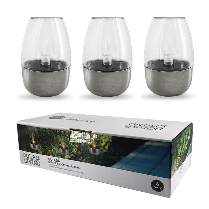 LED Flameless Glass Votive Lantern Pair With Realistic Flicker Flame And Metal Base Kalsten