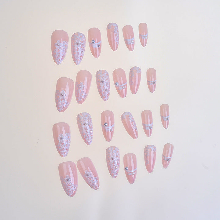 Elegant Floral-Accent Press-On Nails Kalsten