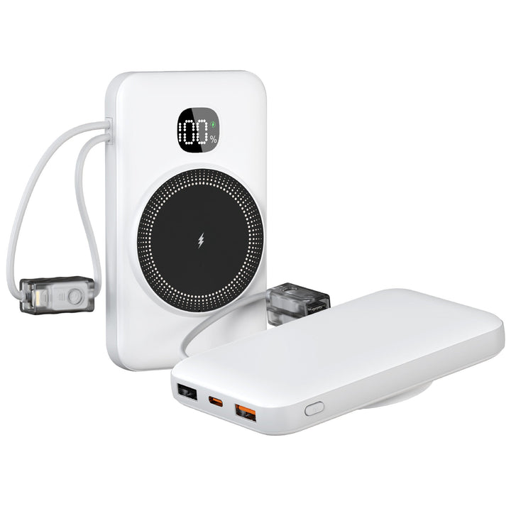 Portable power bank with integrated inductive fast charging function and LED charging status indicator Kalsten