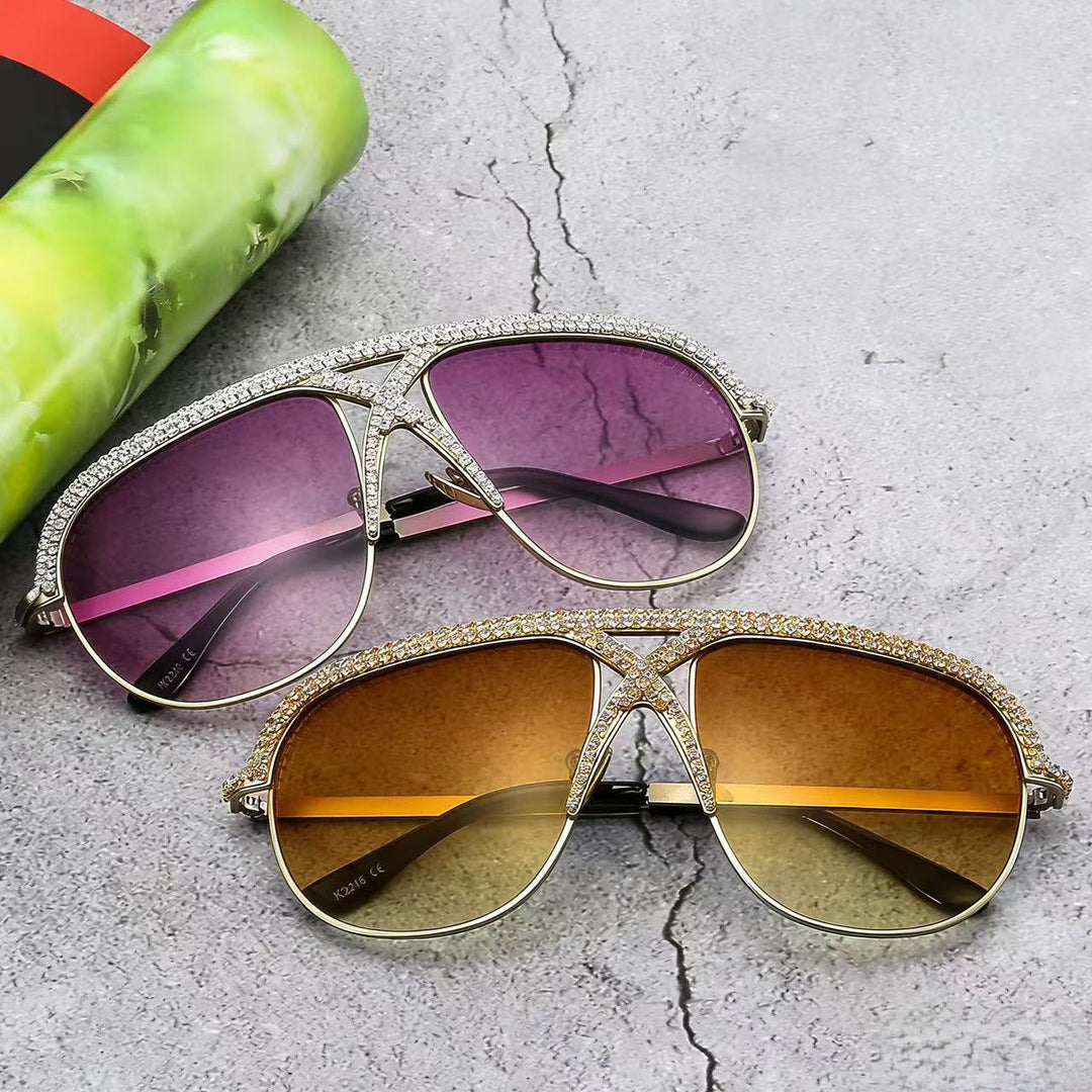 Ladies Glamorous Sunglasses with Rhinestone-Embellished Frame Kalsten