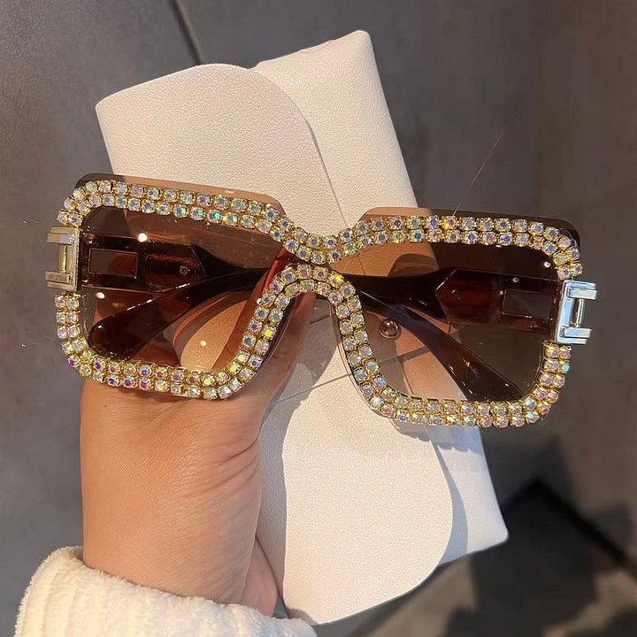 Women's Fashion Oversized Sunglasses with Sparkling Crystal Accents Kalsten