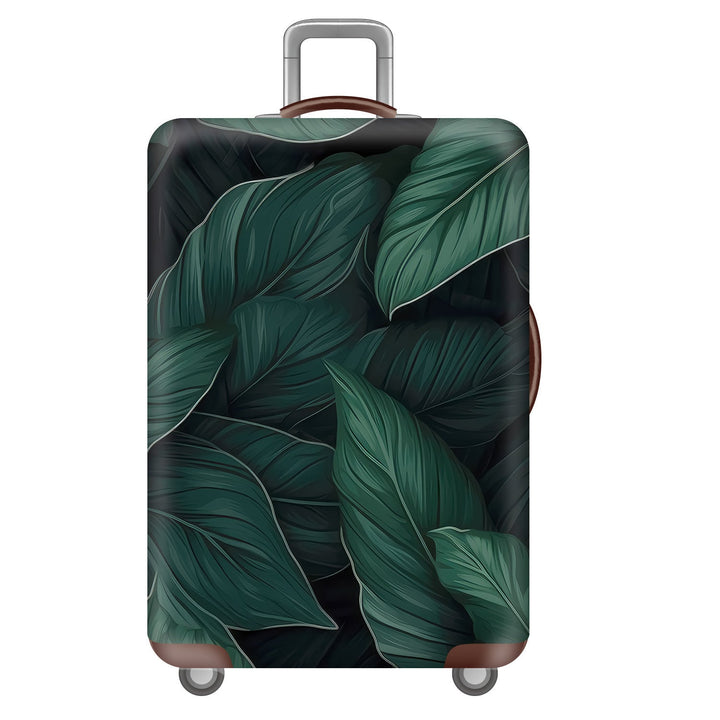 Unisex non-elastic suitcase cover with tropical leaf pattern, stretch protective cover for hard shell and soft case Kalsten