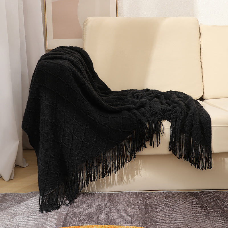 Women’s knitted blanket with textured wave pattern Kalsten