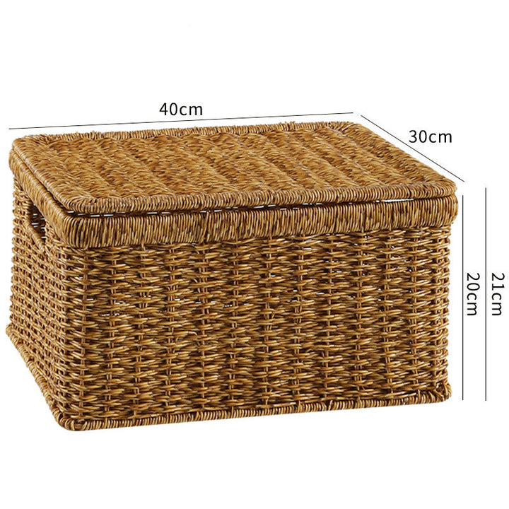 Unisex Rectangular Storage Basket with Decorative Lid Kalsten