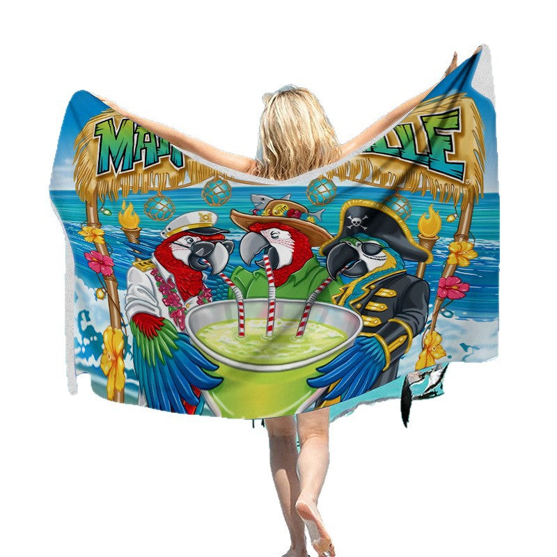 Beach towel with vibrant tropical motif Kalsten
