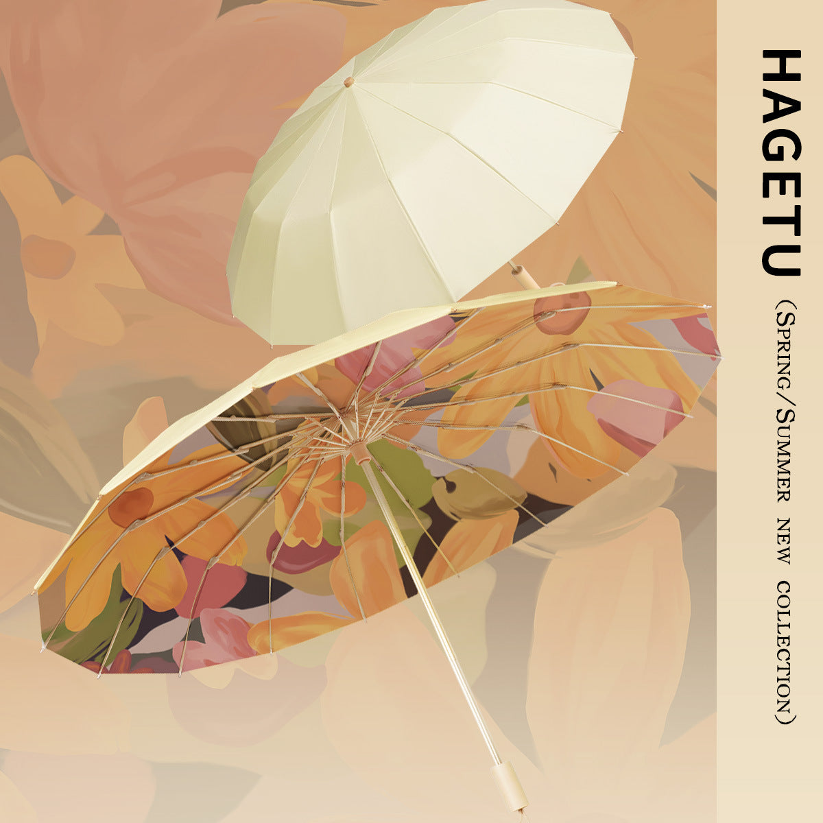 Women's elegant floral umbrella with manual opening mechanism Karnz