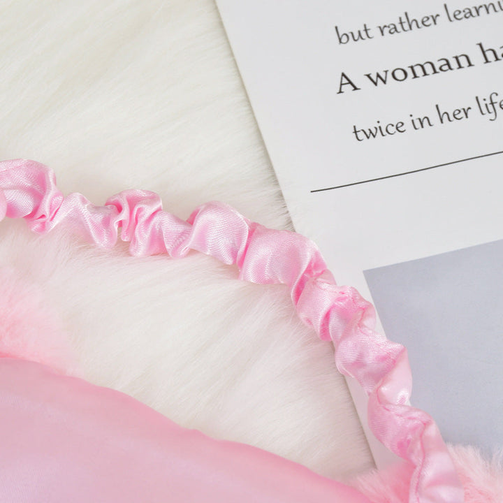 Women's fluffy sleep mask with embroidered cat design and soft comfort ears Kalsten