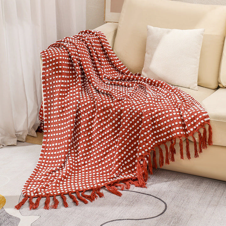 Women's Structured Throw Blanket with Fringes Kalsten