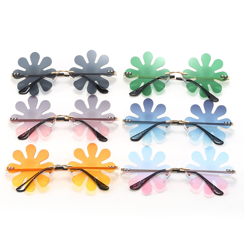 Women Playful Flower Sunglasses with Stylish Metal Frame Kalsten