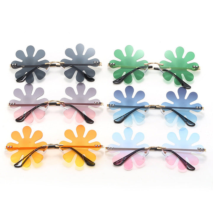 Women Playful Flower Sunglasses with Stylish Metal Frame Kalsten
