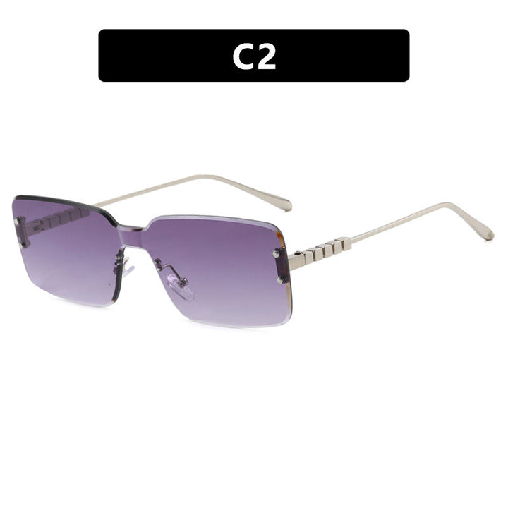 Women's modern rectangular sunglasses with stylish metal frame Kalsten
