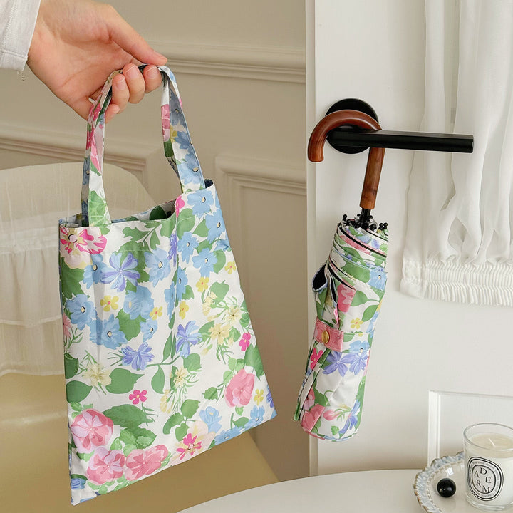 Women Folding Umbrella with Exquisite Floral Design Kalsten