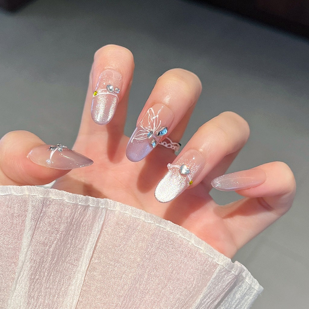 Elegant Nail Art Extensions with Pearl Accents Kalsten