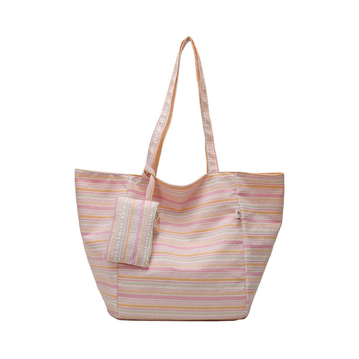 Spacious Wave Stripe Shopping Bag Kalsten