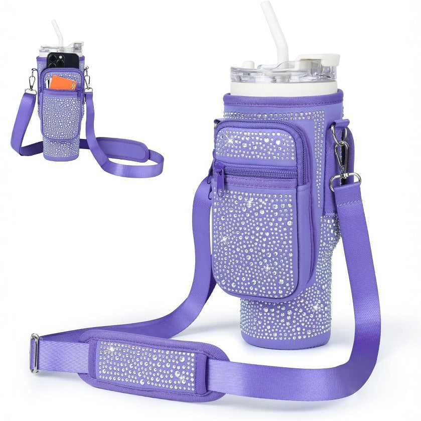 Ladies trendy and sparkling drinking bottle with shoulder bag Kalsten
