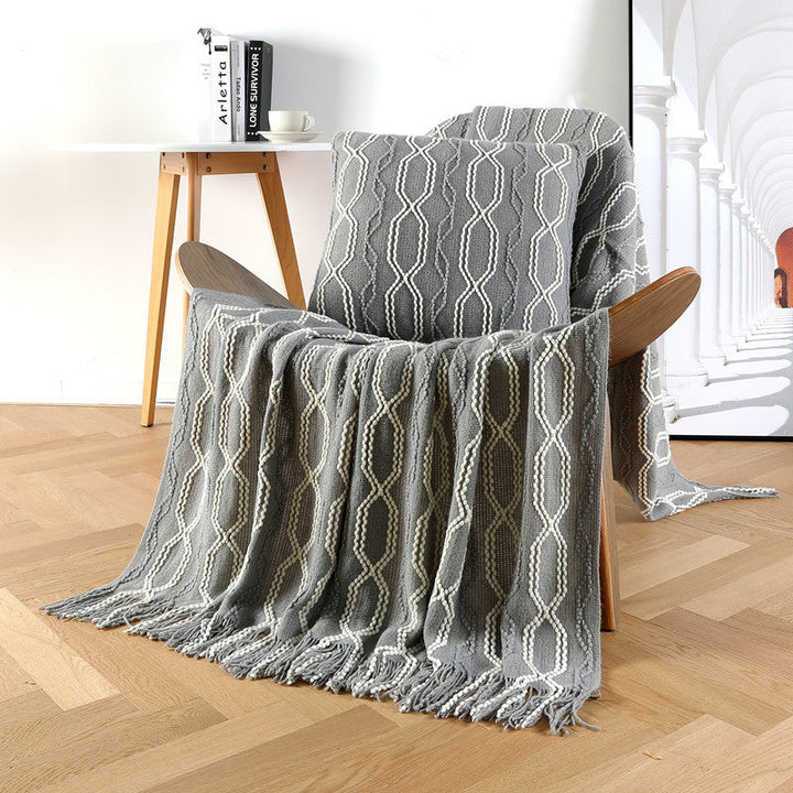Ladies decorative and cozy woven blanket Kalsten