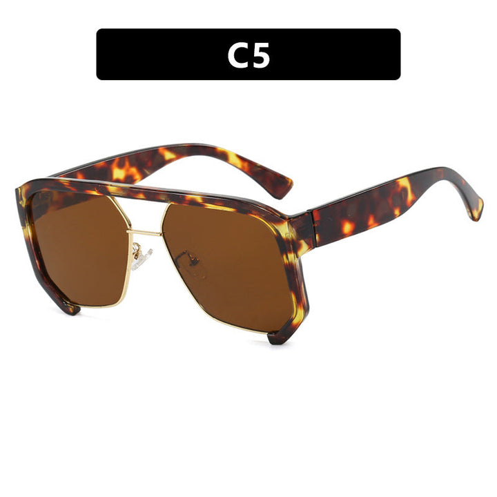 Ladies fashionable oversized sunglasses with elegant, faceted frame construction Kalsten