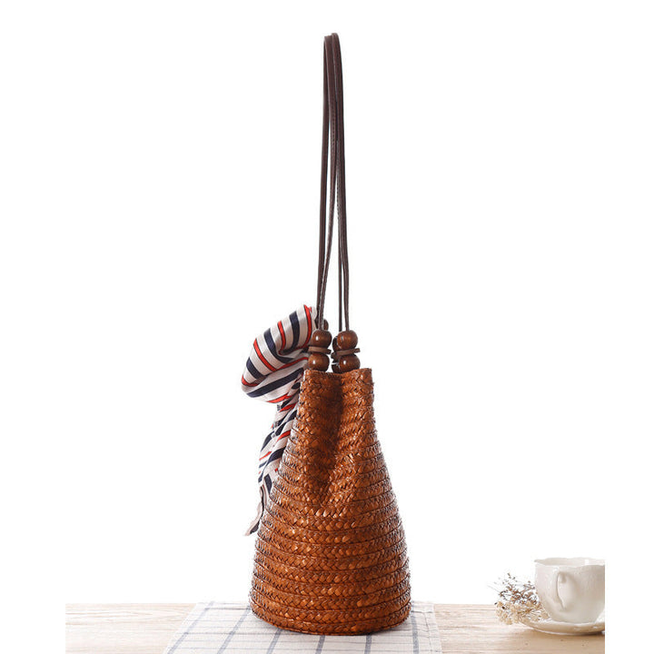 Braided handbag with stylish striped scarf Kalsten