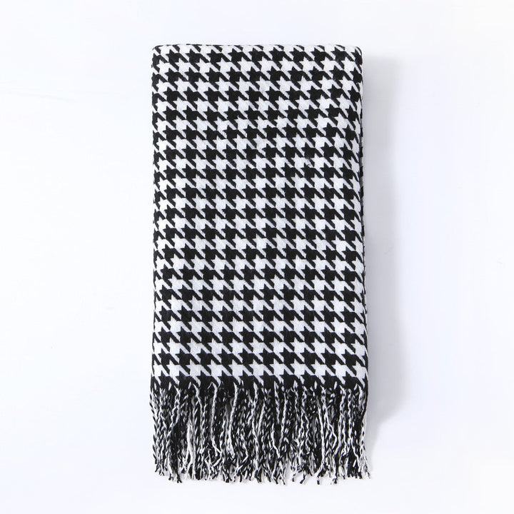Stylish Houndstooth Pattern Throw Blanket Kalsten