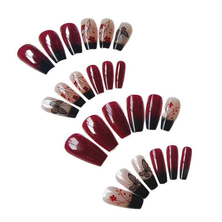 Artificial nails with butterfly and flower motifs Kalsten