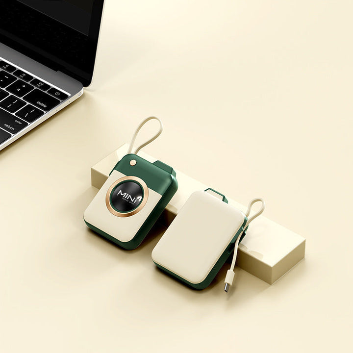 Portable Mini Power Bank with Integrated Charging Cable and Innovative Design Kalsten