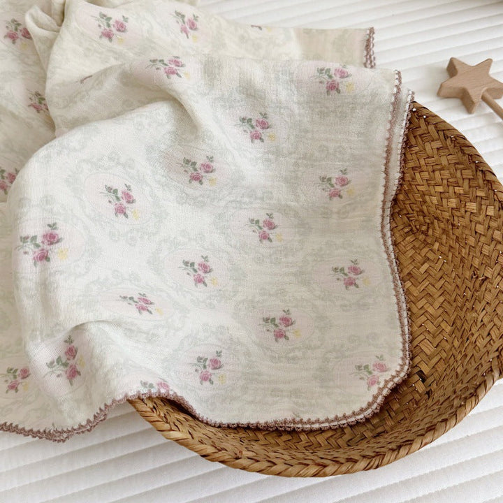 Women's Cozy Cotton Blanket with Floral Design Kalsten