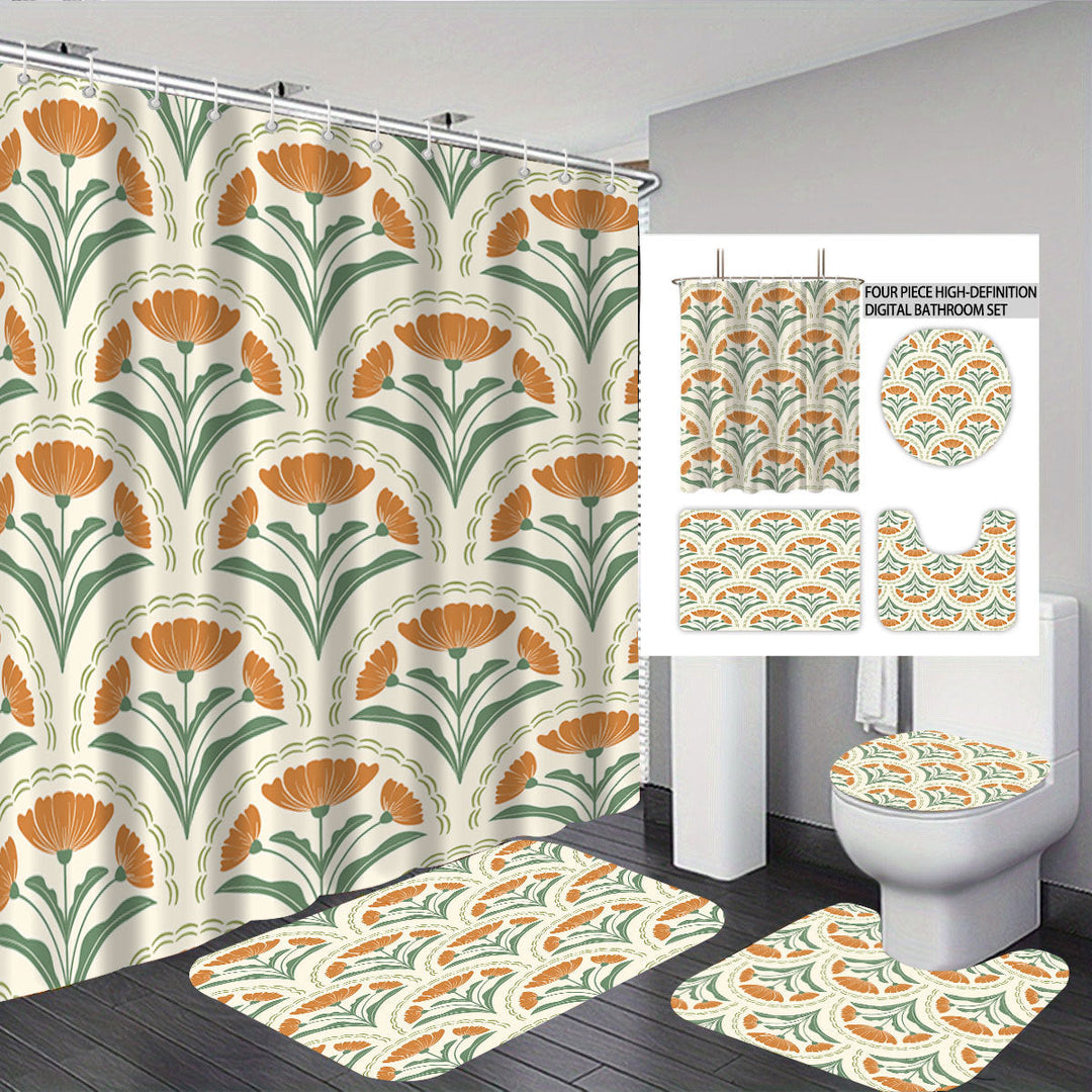 Bohemian-Themed Four-Piece Digital Bathroom Set Kalsten