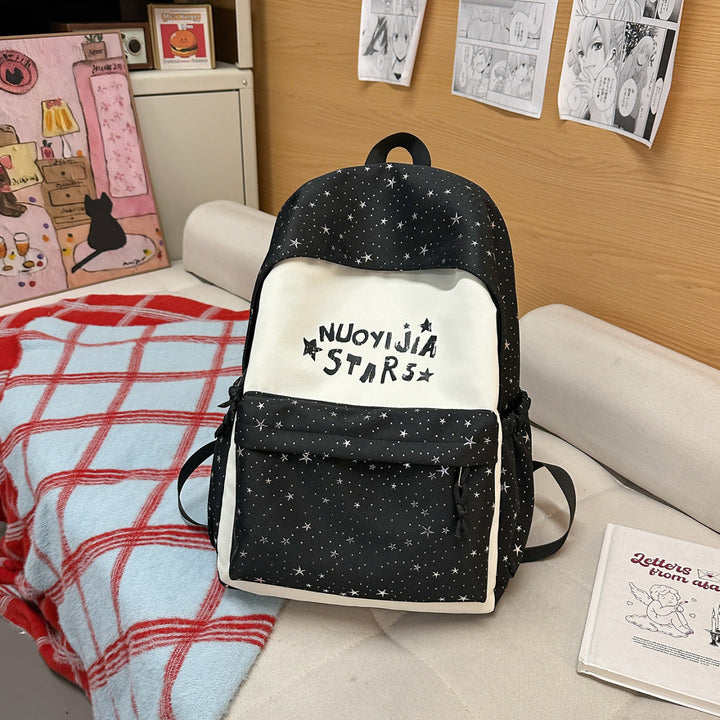 Lightweight Star-Patterned School Backpack