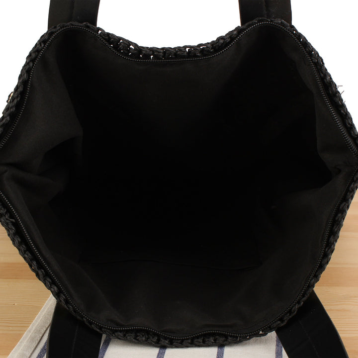 Handbag with Elegant Striped Design and Sturdy Leather Handles Kalsten