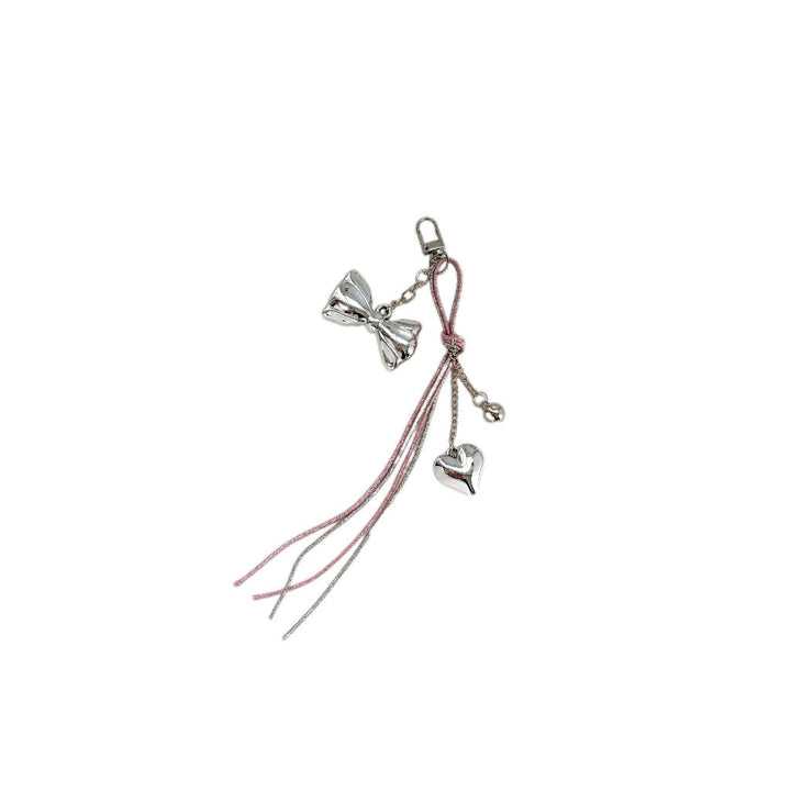 Elegant Bow and Heart Charm Keychain Kalsten