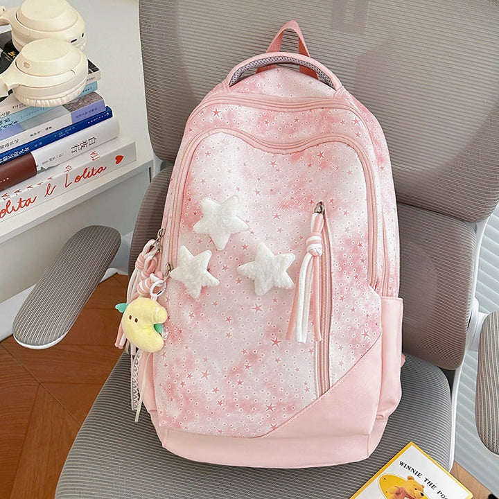 Decorative Star-Patterned School Backpack